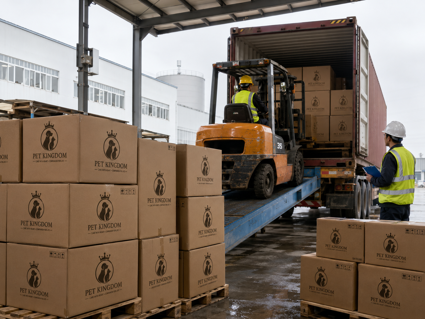 Final loading inspection for packed pet product export cartons