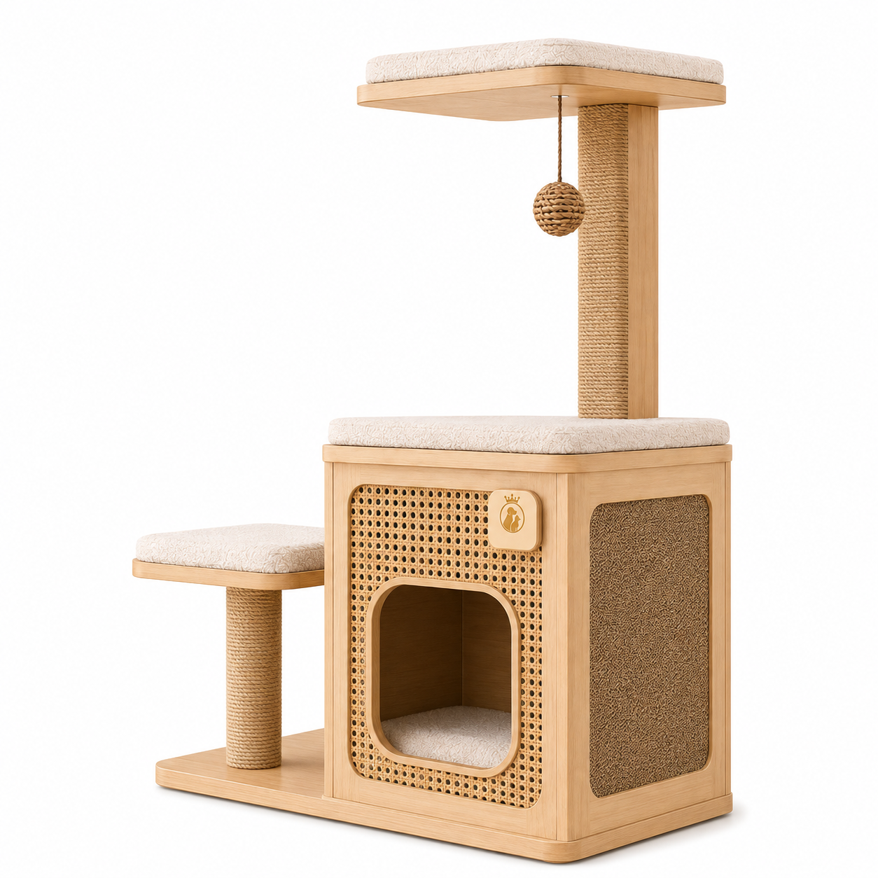 Twin Rest Platform Wooden Cat Tree