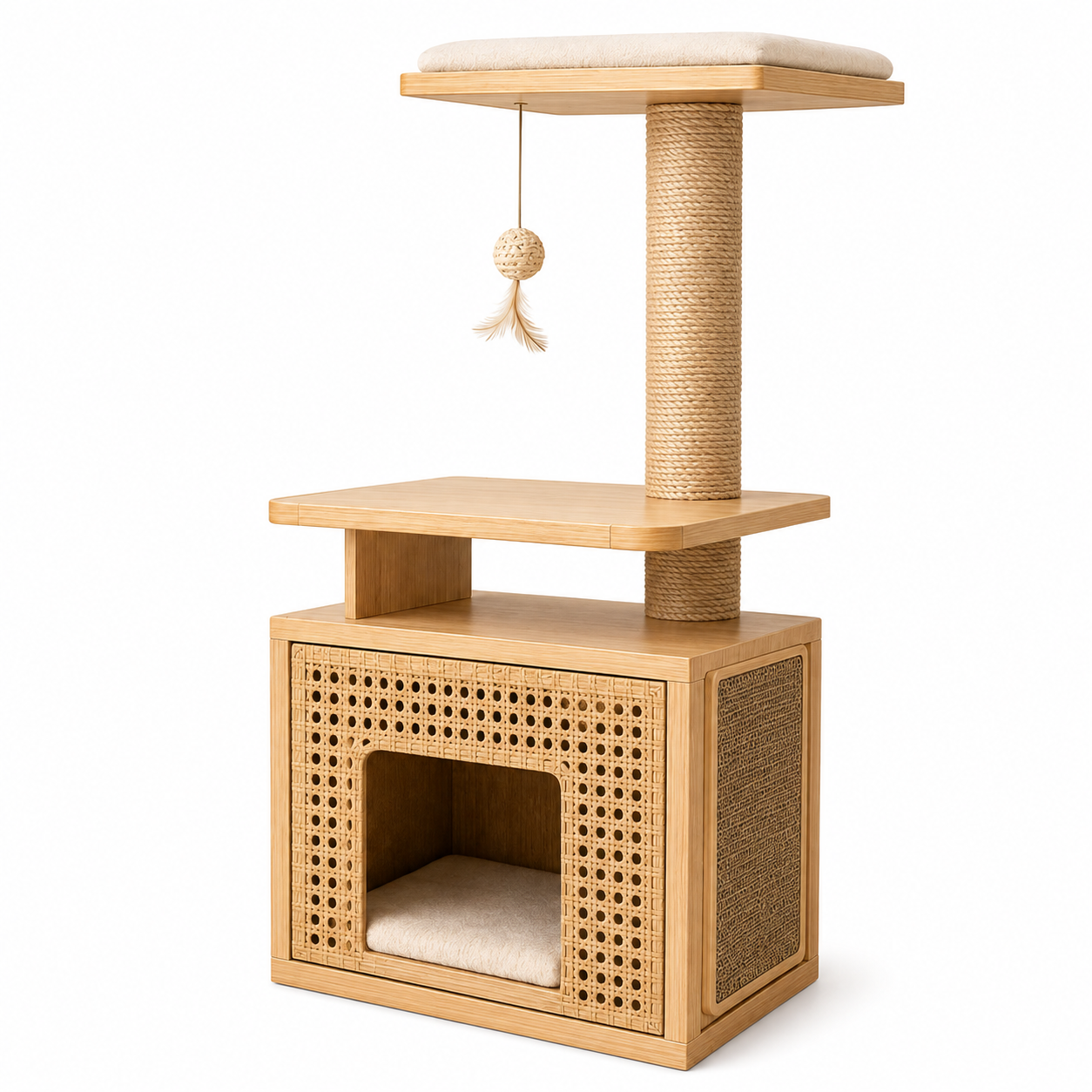 90 cm Woven Cube Climber Cat Tree