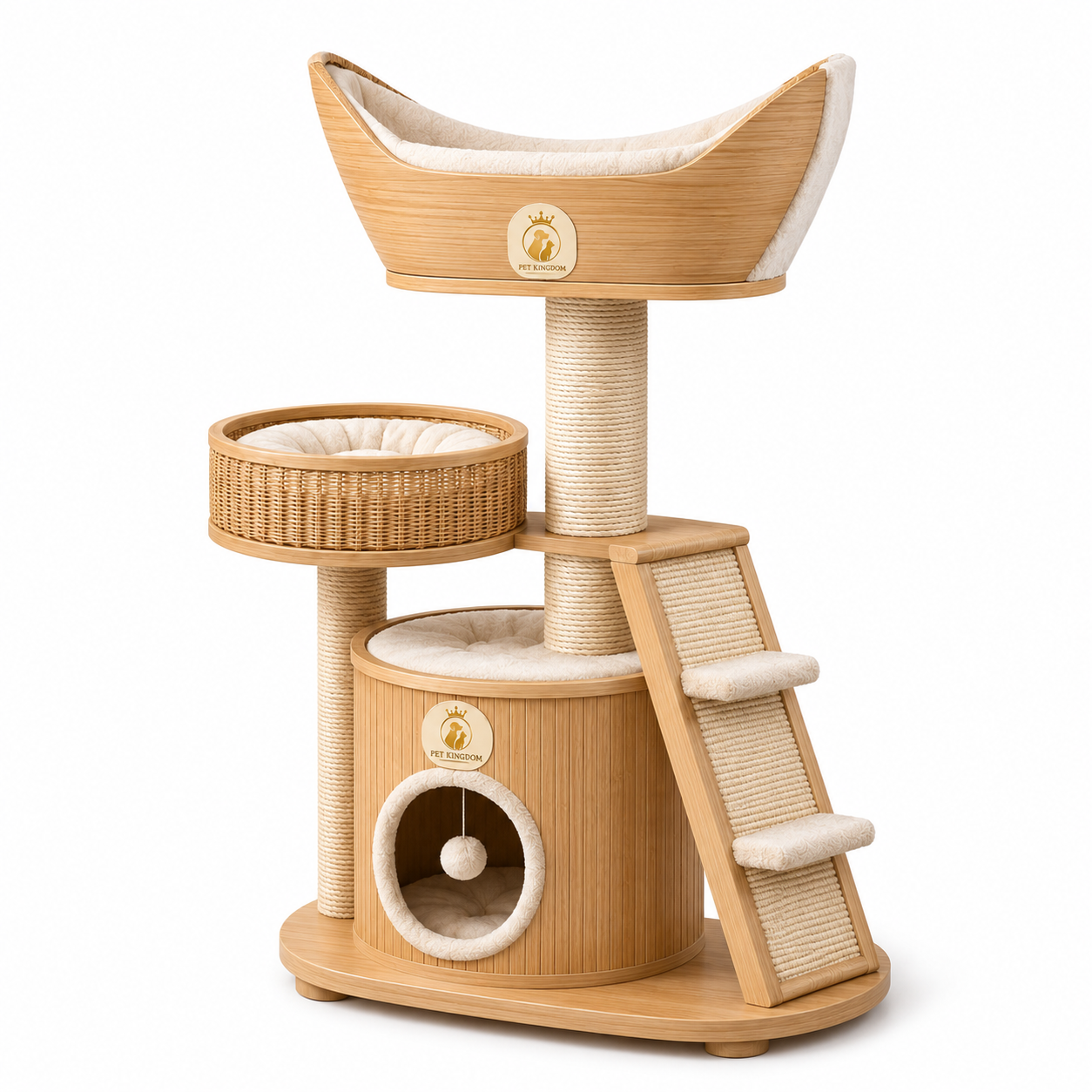 Harbor Nest Tree Woven Basket Cat Tower